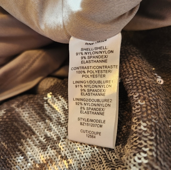 Halston Heritage Side Flutter Drape Strapless Sequin Dress Size 6 - Picture 10 of 10